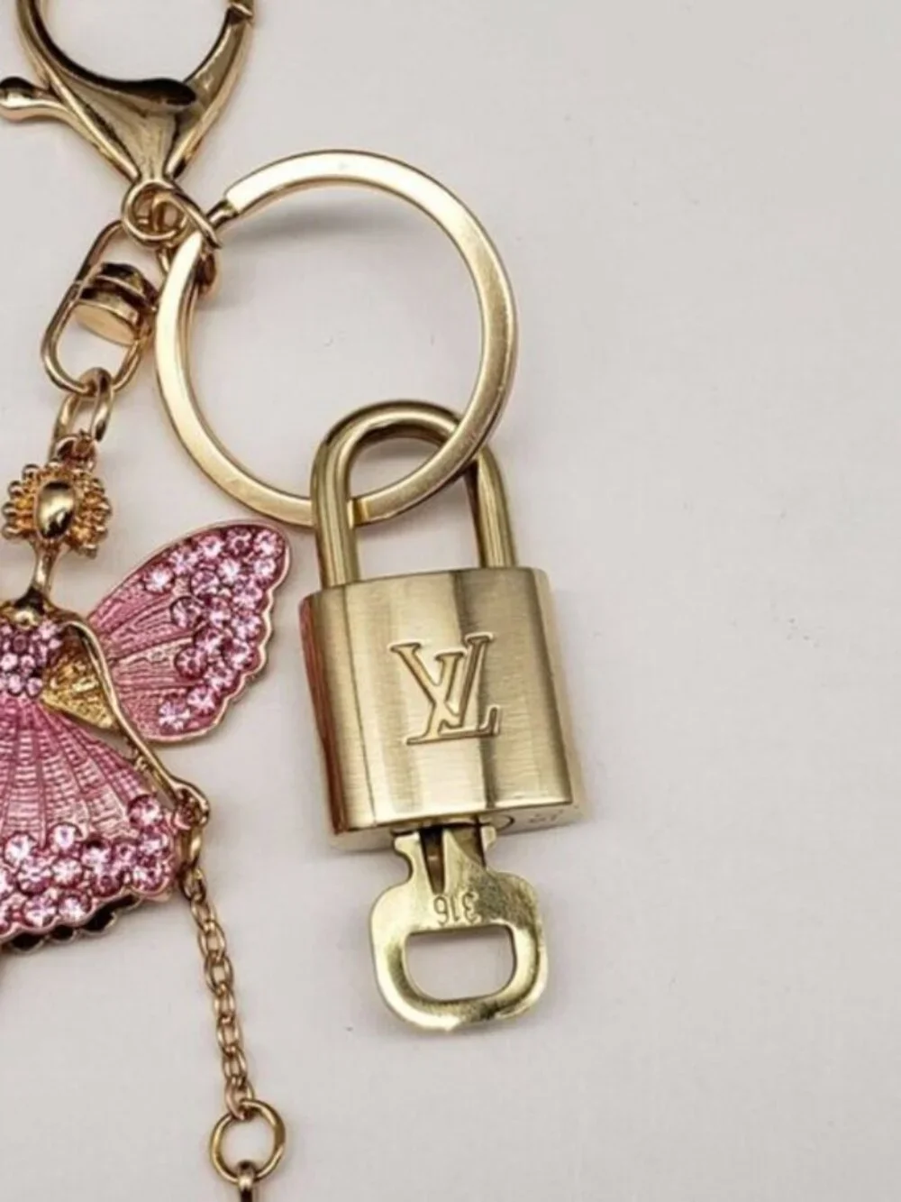 LV Gold Padlock & Key 🔒 Authentic Louis Vuitton Bag Unbranded Fairy Charm